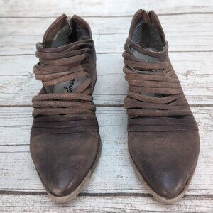 Free People Lost Valley Strappy Super Low Bootie Shootie Women Size 37